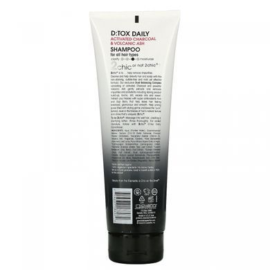 Giovanni, 2chic, detox shampoo for daily use, for all hair types, activated charcoal and volcanic ash, 250 ml (8.5 fl oz)