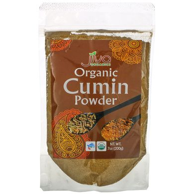 Органічний порошок кмину, Organic Cumin Powder, Jiva Organics, 200 г
