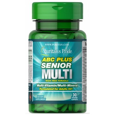 Мультивітамінна мультимінеральна формула ABC Plus® Senior, ABC Plus® Senior Multivitamin Multi-Mineral Formula, Puritan's Pride, 30 таблеток