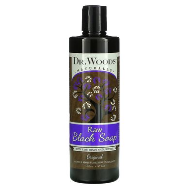 Чорне мило з маслом ши оригінальне Dr. Woods (Raw Black Soap) 473 мл