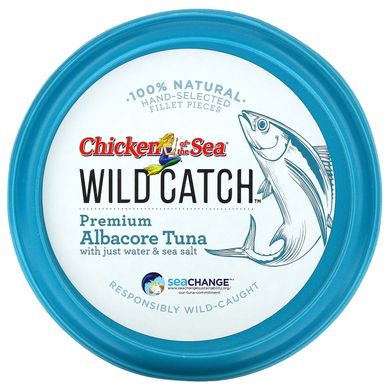 Chicken of the Sea, Wild Catch, довгоперий тунець преміальної якості, 128 г (4,5 унції)