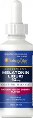 Мелатонін чорна вишня, рідина, Melatonin Black Cherry Liquid, Puritan's Pride, 10 мг, 59 мл