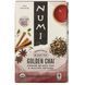 Organic black tea, with medium caffeine content, Golden Tea, Numi Tea, 18 tea bags, 1.65 oz (46.8 g).