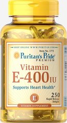 Вітамін E в вигляді д-альфа токаферолацетат Puritan's Pride (Vitamin E) 400 МО 250 капсул