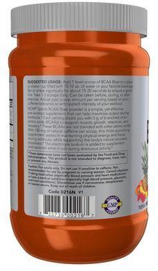 Explosive Powder BCAA Now Foods (BCAA Blast Powder) flavor tropical punch 600 g