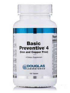 Multivitamins without iron and copper Douglas Laboratories (Basic Preventive 4) 180 tablets.