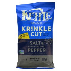 Картопляні чіпси, сіль і свіжий мелений перець, Kettle Foods, 142 г (5 унцій)