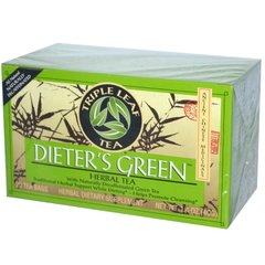 Dieter's Green, травяной чай, декофеинизированный, Triple Leaf Tea, 20 чайных пакетиков, 1.4 унций (40 г) купить в Киеве и Украине