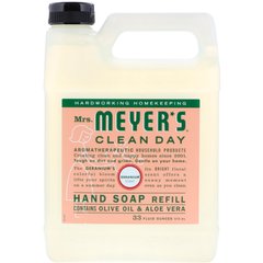 Жидкое мыло для рук, с ароматом герани, Mrs. Meyers Clean Day, 33 жидких унции (975 мл) купить в Киеве и Украине