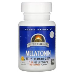Мелатонін захист сну Source Naturals (Melatonin) зі смаком апельсина 1 мг 100 льодяників