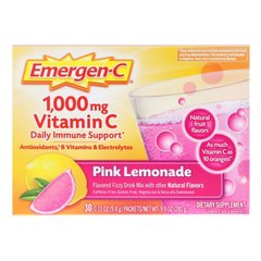 Електроліти для щоденної підтримки імунітету рожевий лимонад Emergen-C (Vitamin C) 1000 мг 30 пакетів по 9.4 г