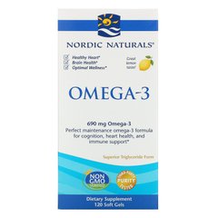 Очищений риб'ячий жир Nordic Naturals (Omega-3) зі смаком лимона 120 капсул
