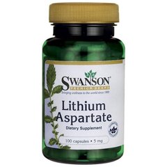 Літій Аспартат, Lithium Aspartate, Swanson, 5 мг, 100 капсул