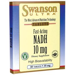 Быстродействующий НАДН Высокая биодоступность, Fast-Acting NADH High Bioavailability, Swanson, 10 мг, 30 таблеток купить в Киеве и Украине