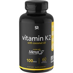 Вітамін K, Sports Research, 2, 100 мкг, 60 рослинних желатинових капсул