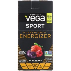 Sport, преміальний енергетичний порошок, ягоди асаї, Vega, 12 пакетиків, 0,6 унц (18 г) кожен