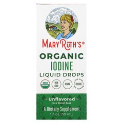 MaryRuth Organics, Жидкие капли органического йода, без ароматизаторов, 1 жидкая унция (30 мл) купить в Киеве и Украине