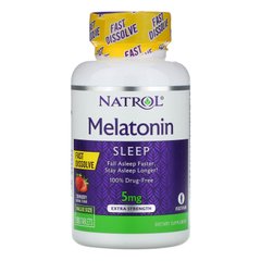 Мелатонін, швидкорозчинний, полуниця, Melatonin, Natrol, 5 мг, 150 таблеток