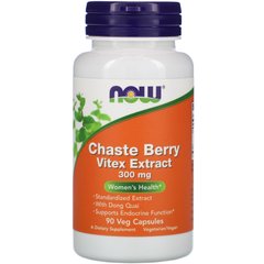 Экстракт витекса священного Now Foods (Chaste Berry Vitex Extract) 300 мг 90 вегетарианских капсул купить в Киеве и Украине