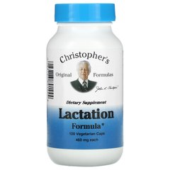 Формула лактації, Christopher's Original Formulas, 460 мг, 100 рослинних капсул