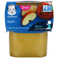 Gerber, Apple, няня, 2 упаковки по 4 унції (113 г) кожна