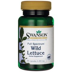 Дикий салат, Full Spectrum Wild Lettuce, Swanson, 450 мг, 60 капсул
