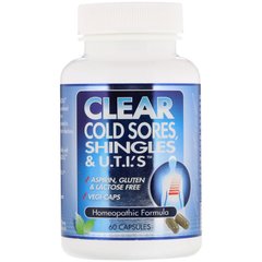 Препарат від лишаю, Clear Cold Sores, Shingles, Clear Products, 60 капсул
