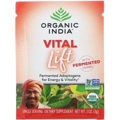 Ферментовані адаптогени, Vital Lift, Fermented Adaptogens, Organic India, 15 упаковок по 0,1 унції (3 г) кожна