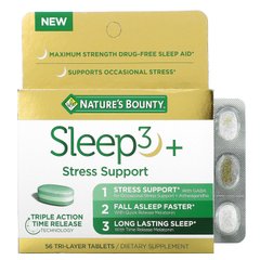 Nature's Bounty, Sleep3+, підтримка стресу, 56 тришарових таблеток