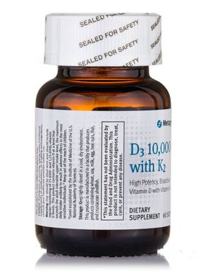 Вітамін Д3 10000 МО з вітаміном К2 Metagenics (D3 10000 IU with K2) 60 капсул