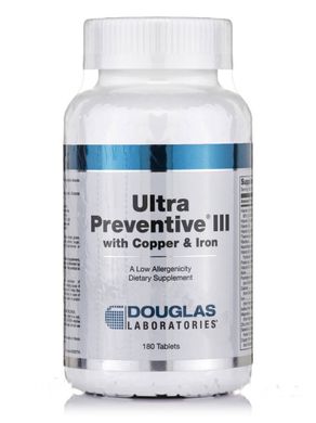 Мультивитамины с медью Douglas Laboratories (Ultra Preventive III with Copper) 180 таблеток купить в Киеве и Украине