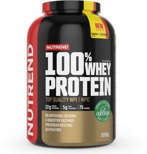 100% Сывороточный протеин вкус банана и клубники Nutrend (100% Whey Protein) 2,25 кг купить в Киеве и Украине