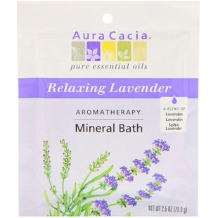 Расслабляющая пена для ванны лаванда ароматерапевтическая Aura Cacia (Mineral Bath) 70.9 г купить в Киеве и Украине