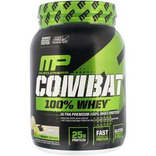 Battle, 100% whey protein with vanilla flavor, MusclePharm, 907 g