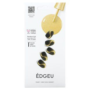 Edgeu, Perfect Gel Nail Wraps, ENA 917, золотий магніт, набір із 19 предметів