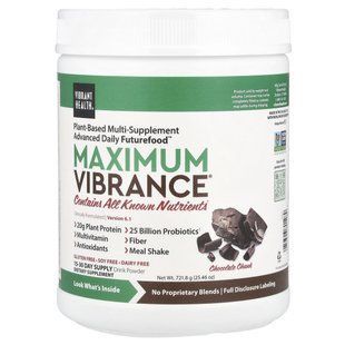 Заменитель питания шоколад Vibrant Health (Maximum Vibrance) 724.5 г купить в Киеве и Украине