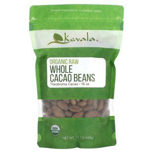 Какао-бобы органик сырые Kevala (Cacao Beans) 453 г купить в Киеве и Украине