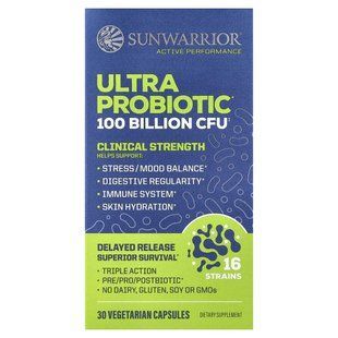 Sunwarrior, Ultra Probiotic, 30 вегетаріанських капсул