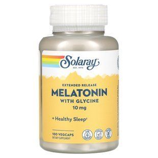 Solaray, Extended Release Melatonin With Glycine, 10 mg, 100 VegCaps купить в Киеве и Украине