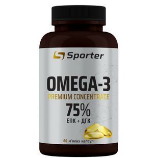 Омега-3 преміум концентрат Sporter (Omega 3 Premium Concentrate) 75% 60 мʼяких капсул