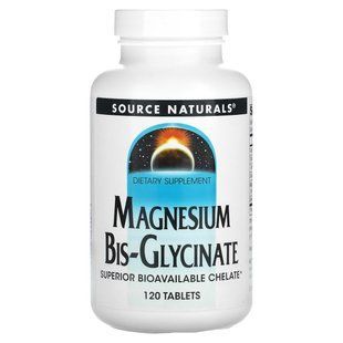 Магний Бисглицинат, Magnesium Bis-Glycinate, Source Naturals, 120 таблеток купить в Киеве и Украине