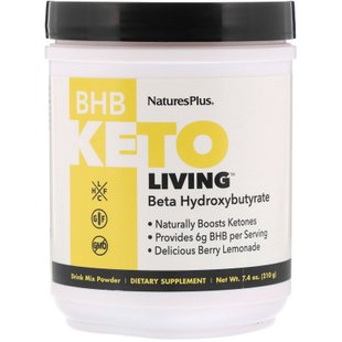 BHB Keto Living, ягодный лимонад, Nature's Plus, 7,4 унц. (210 г) купить в Киеве и Украине