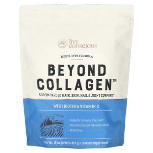Live Conscious, Beyond Collagen, With Biotin & Vitamin C, 15 oz (427 g) купить в Киеве и Украине