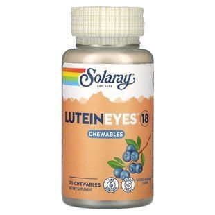 Solaray, Lutein Eyes 18, Natural Blueberry, 30 Chewables купить в Киеве и Украине