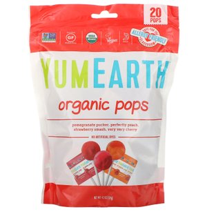 Леденцы с разными фруктовыми вкусами органик YumEarth (Pops) 119.1 г купить в Киеве и Украине