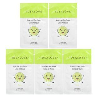 Idealove, Superfood Skin Savior, Lime All Yours, 5 Beauty Sheet Masks, 0.68 fl oz (20 ml) Each