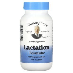 Формула лактации, Christopher's Original Formulas, 460 мг, 100 растительных капсул купить в Киеве и Украине