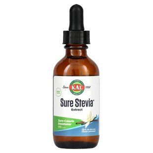 Настоящая стевия, натуральная ваниль, Sure Stevia Liquid Extract (Vanilla), KAL, 1,8 ж. унц.(53,2 мл) купить в Киеве и Украине