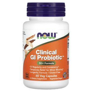 Пробіотики для травного тракту Now Foods (Clinical GI Probiotic DR) 60 рослинних капсул