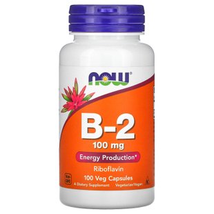 Рибофлавин витамин В-2 Now Foods (Vitamin B-2 Riboflavin) 100 мг 100 капсул купить в Киеве и Украине